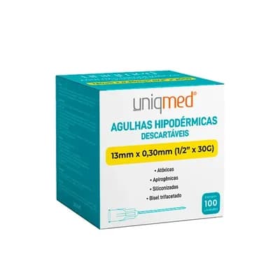 Agulha Hipodérmica Descartável 30G 1/2